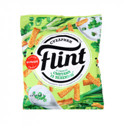 Сухарики ТМ Flint со вкусом сметана-зелень (шт. 110 г)