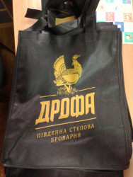 Эко сумка чёрная с логотипом Дрофа